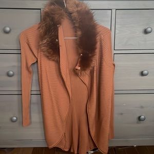 NWOT alfani faux fur trim cardigan